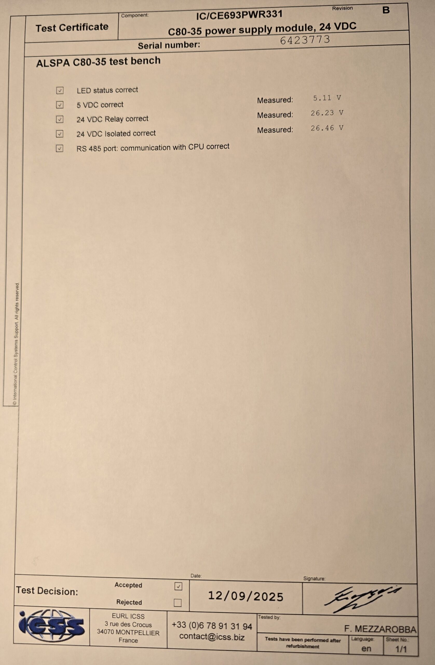 CE693PWR331 (U0200100) - REFURBISHED - Image 3