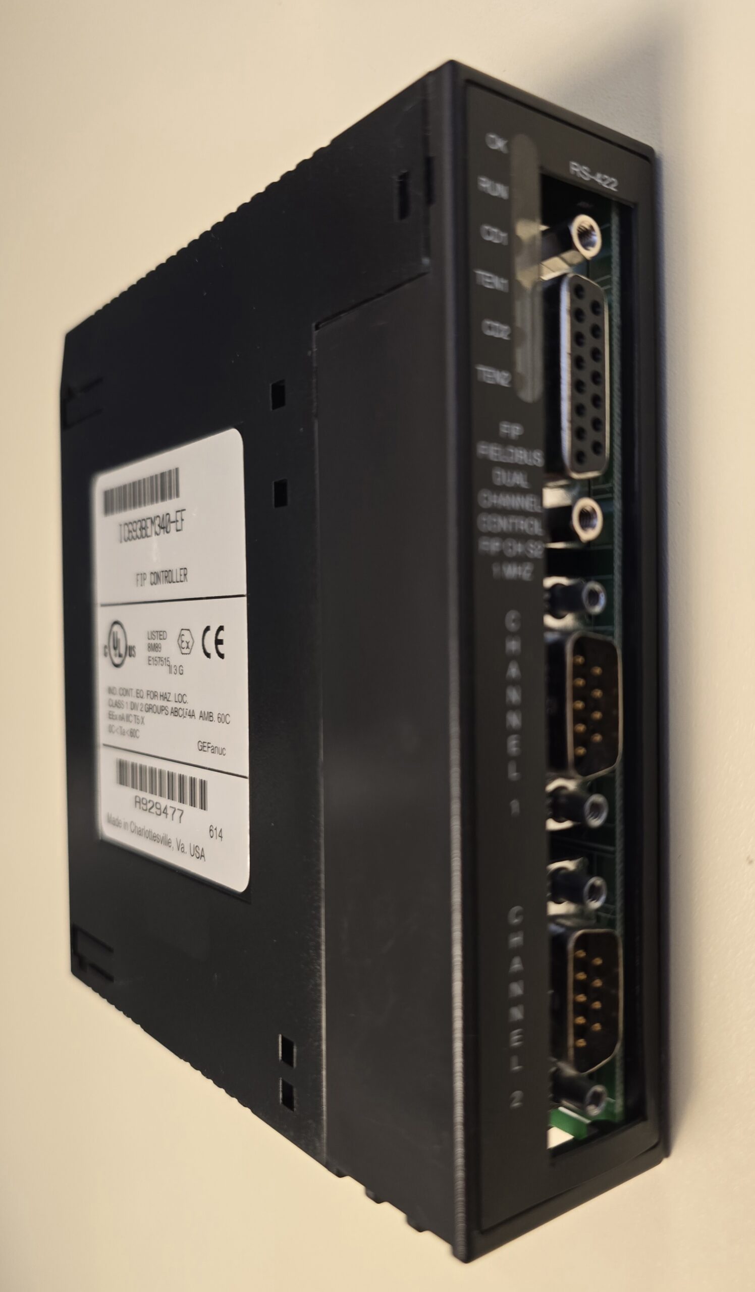 IC693BEM340 Dual network FIP communication board 1 mbits for ALSPA C80-35 controller, front three-quarter view