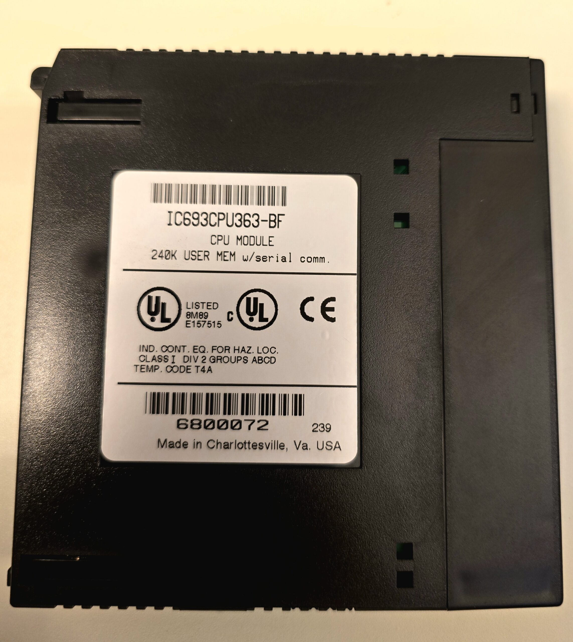 IC693CPU363 C80-35 processing unit cpu363, identification label detail
