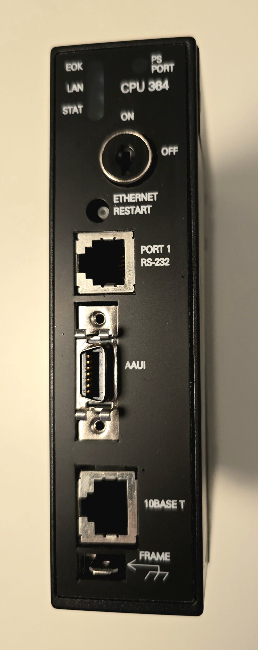 IC693CPU364 C80-35 processing unit cpu364 with Ethernet daughter board, front view
