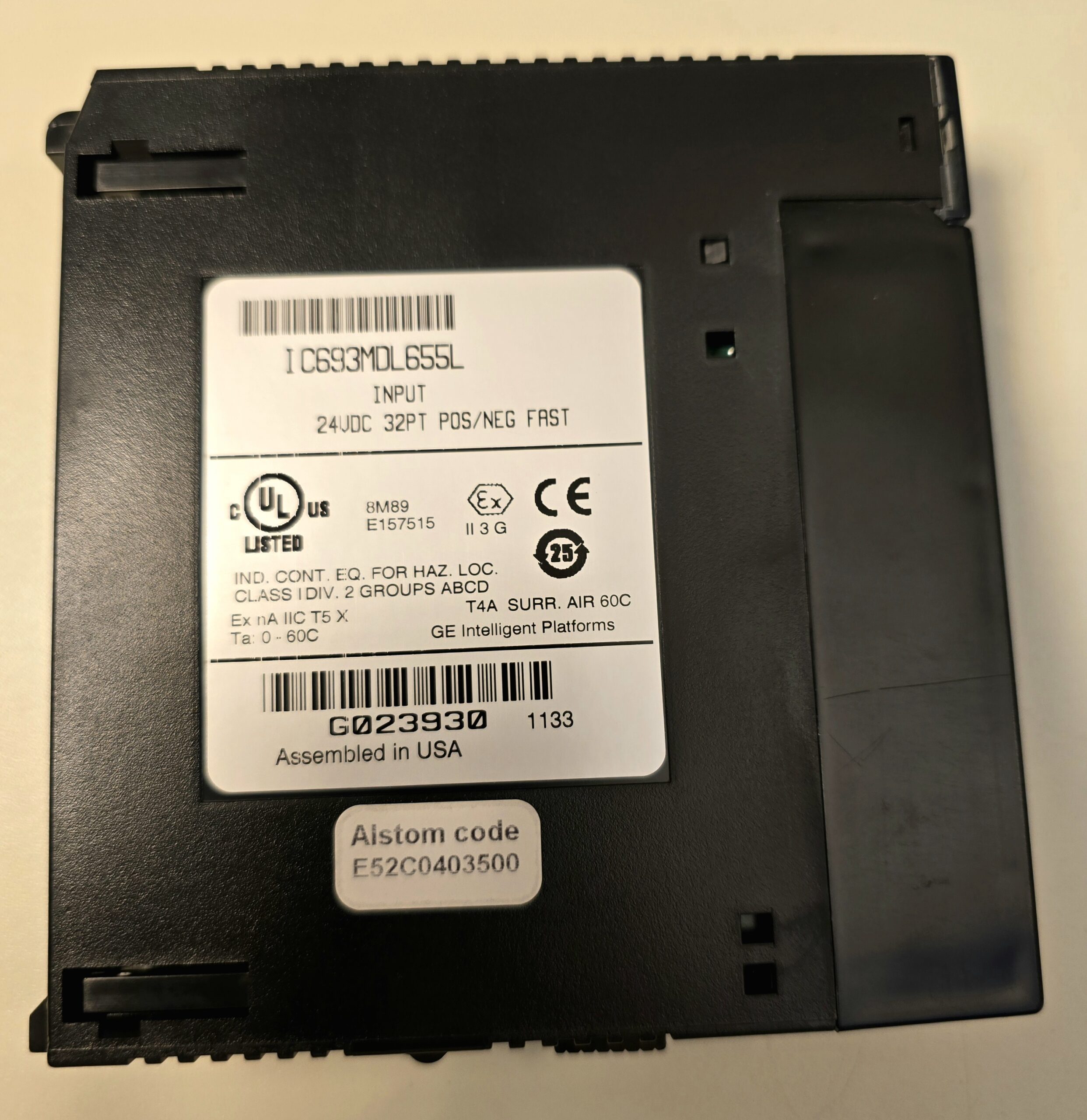 IC693MDL655 24 VDC 32 positive/negative logical inputs module - fast, identification label detail