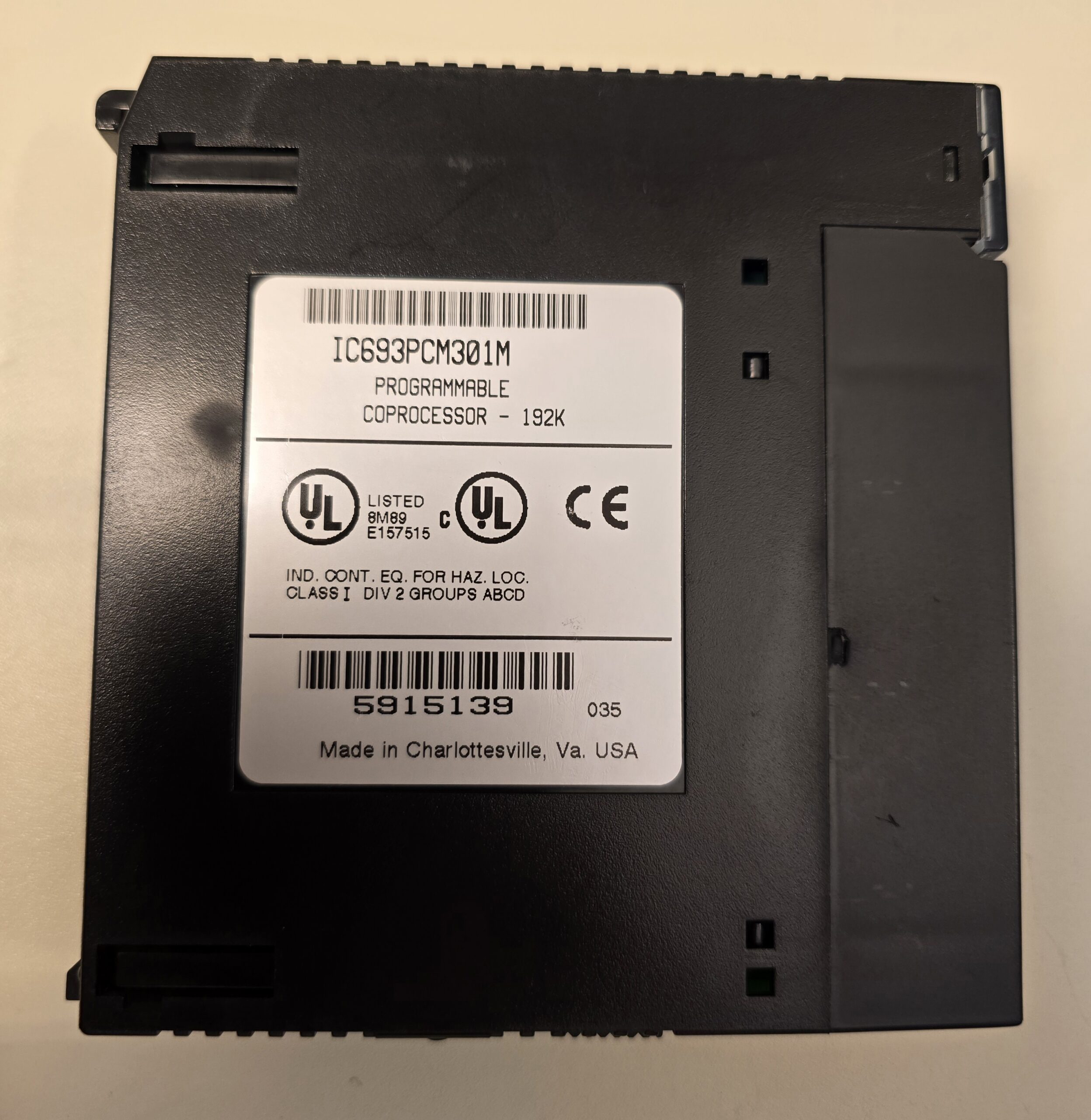 IC693PCM301 Basic module (pcm) 192 KB (47 KB basic), identification label detail