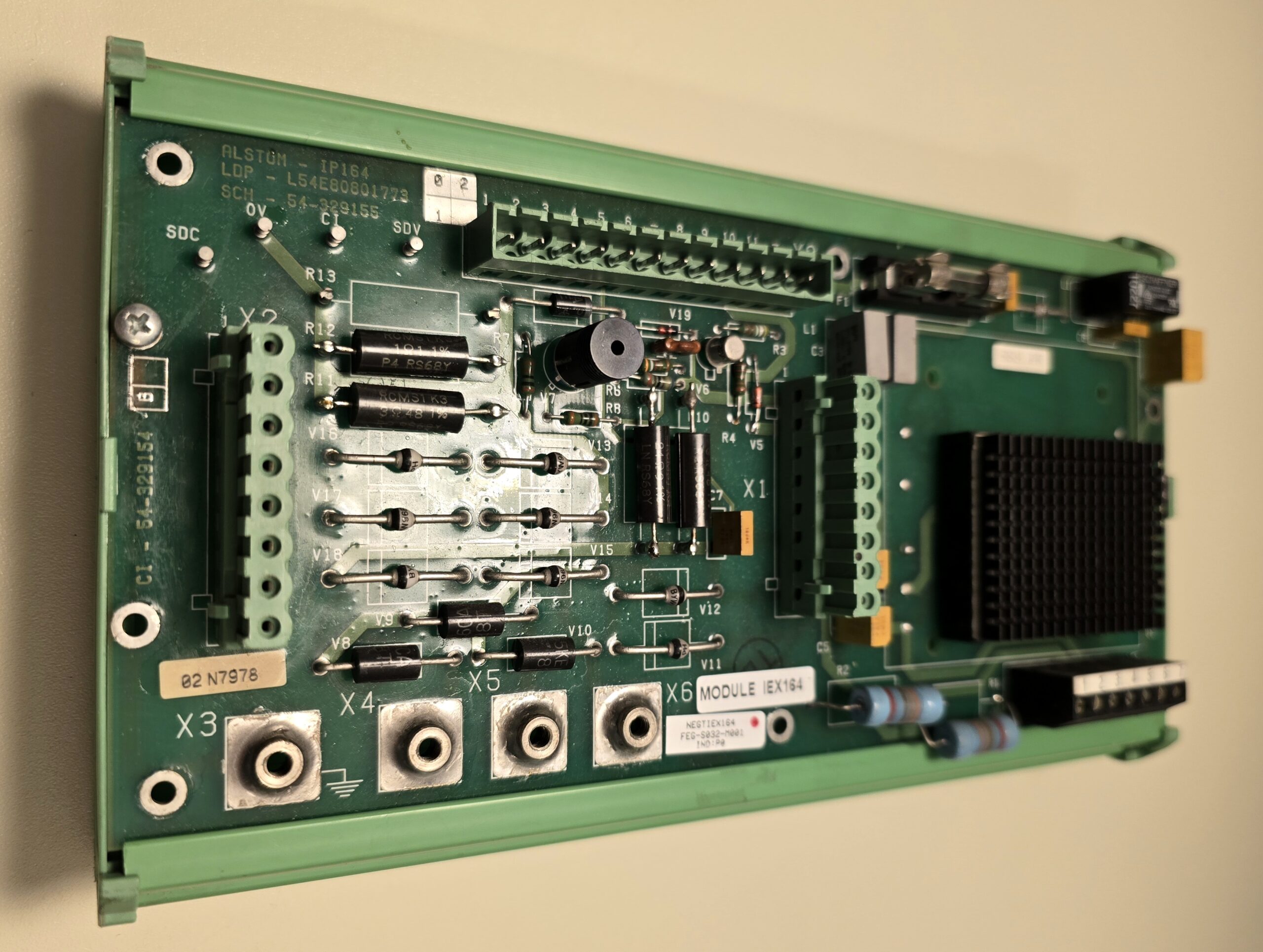 IEX164 Excitation current interface, front three-quarter view