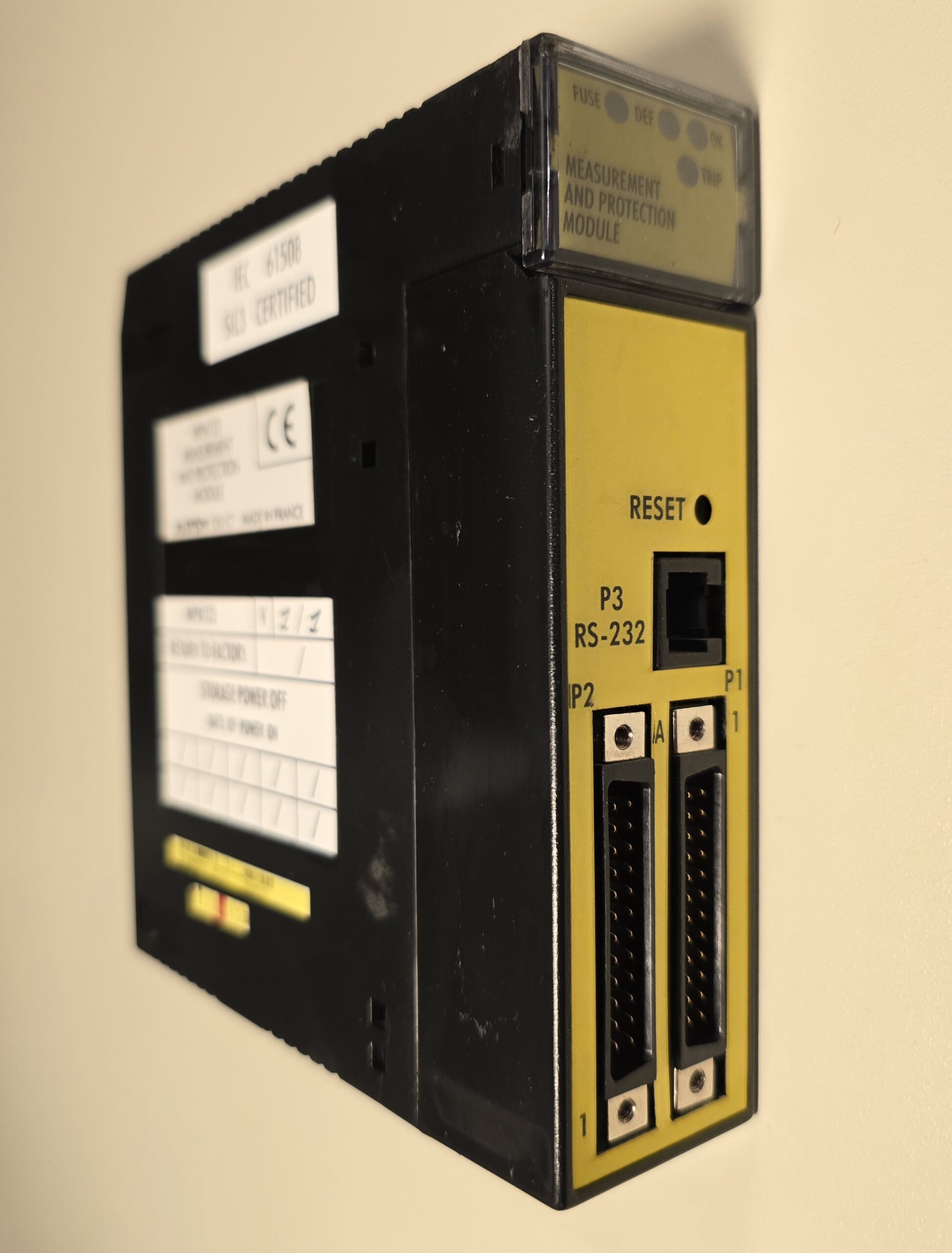 MPM123 SIL3 measurement and protection module, front three-quarter view