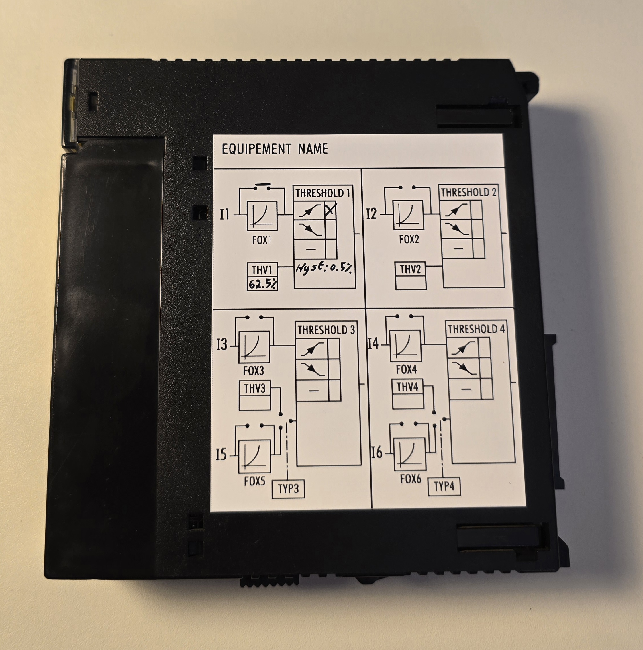 MPM123 SIL3 measurement and protection module, identification label detail